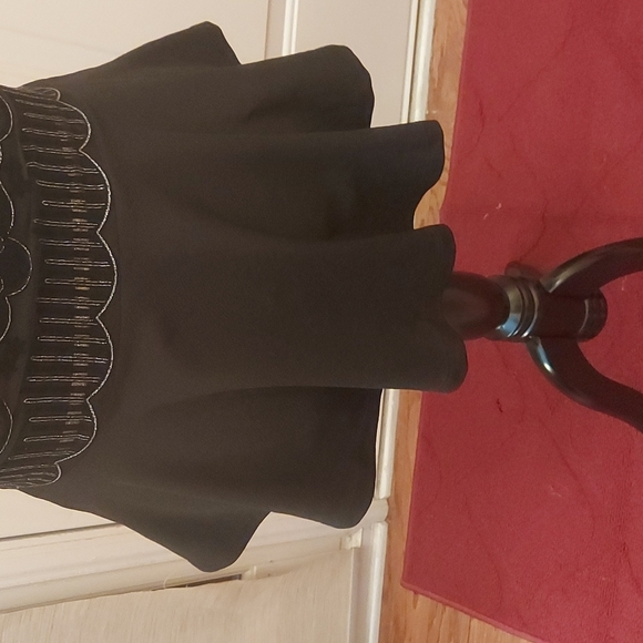 Black NWT  Marerial Girl peplum top with mesh. - Picture 9 of 12